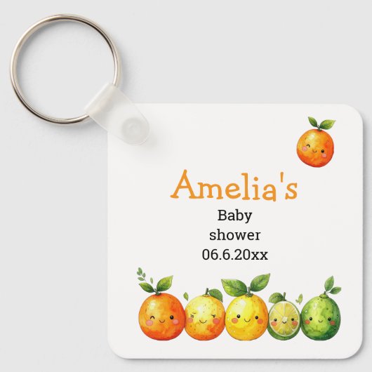 Porte-clés Douce Citrouille Bébé Shower  (Recto)