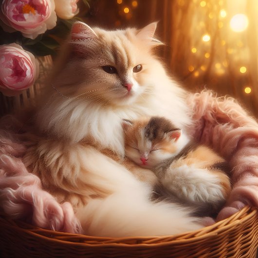 Porte-clés Douce Mère Chat & Chaton - Fête des Mères 