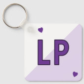 Porte-clés Douces initiales 16 ans 16e anniversaire violet (Recto)