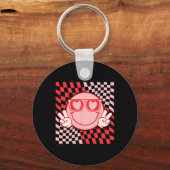 Porte-clés Douces Vibrations de la Saint-Valentin Sourire Vis (Recto)