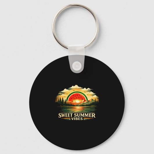 Porte-clés Douces vibrations d'été pastèque coucher de soleil (Recto)
