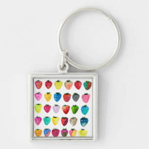 Porte-clés Douceur fraise mignonne aquarelle de fruit mignon