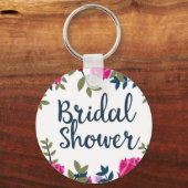 Porte-clés Douche de Mariée Roses Vintage (Recto)