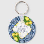 Porte-clés Douche nuptiale privilégie les tuiles bleues citro (Recto)