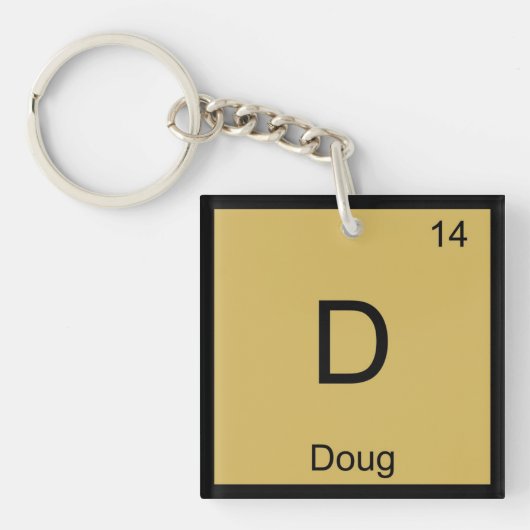 Porte-clés Doug Nom Chimie Élément Tableau périodique (Devant)