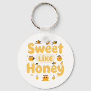 Porte-clés "Doux comme du miel" Kawaii Jeu de mots