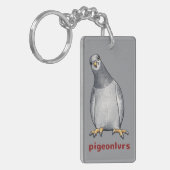 Porte-clés Doux pigeons rectangulaires (Devant gauche)