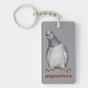 Porte-clés Doux pigeons rectangulaires