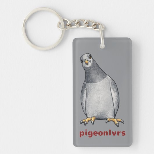 Porte-clés Doux pigeons rectangulaires (Devant)