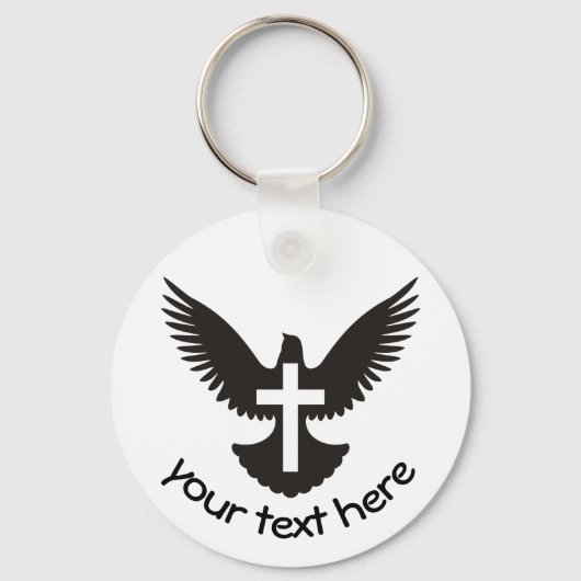 Porte-clés Dove avec croix (Recto)