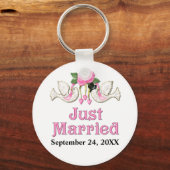 Porte-clés Dove & Rose - T-shirt juste marié (Recto)