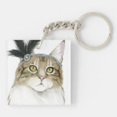 Porte-clés Downton Cat | Orné De Plumes (Dos)