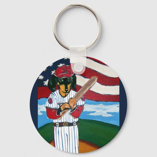 Porte-clés doxie de baseball (Recto)
