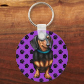 Porte-clés Doxy noir et tan (Recto)