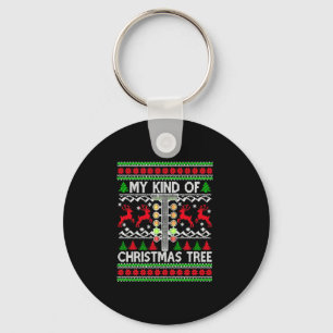 Porte-clés Drag Racing Arbre de Noël laide Chandail de Noël