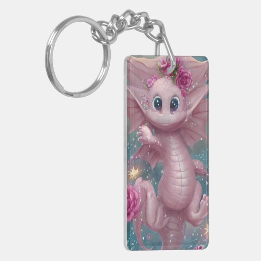 Porte-clés Dragon Bébé Rose (Devant gauche)