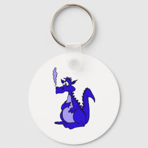 Porte-clés Dragon bleu avec fumée