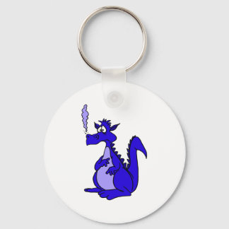 Porte-clés Dragon bleu avec fumée
