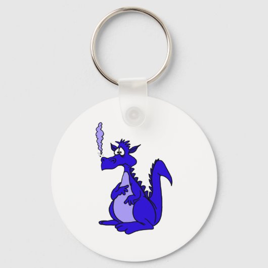 Porte-clés Dragon bleu avec fumée (Recto)