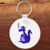 Porte-clés Dragon bleu avec fumée (Recto)