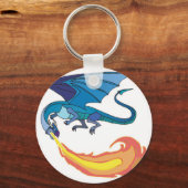 Porte-clés dragon bleu crachant du feu (Recto)