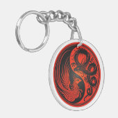 Porte-clés Dragon bleu et rouge avec Phoenix (Devant gauche)