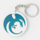 Porte-clés Dragon bleu et rouge avec Phoenix (Dos)