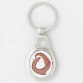 Porte-clés Dragon cardiaque Brown en blanc (Devant)