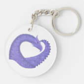 Porte-clés dragon coeur pervenche sur fond blanc (Dos)