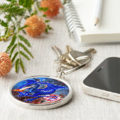 Porte-clés Dragon cosmique azurite  (Côté)