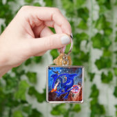 Porte-clés Dragon cosmique azurite  (main)