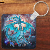 Porte-clés Dragon cosmique Turquoise (Verso)