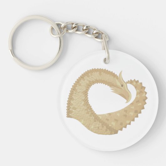 Porte-clés Dragon de coeur de grès sur blanc (Devant)