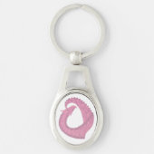 Porte-clés Dragon de coeur rose sur blanc (Devant)