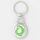 Porte-clés Dragon de coeur vert citron blanc (Devant)