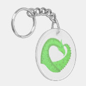 Porte-clés Dragon de coeur vert citron blanc (Devant gauche)