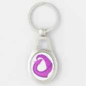 Porte-clés Dragon de coeur violet clair sur blanc (Devant)