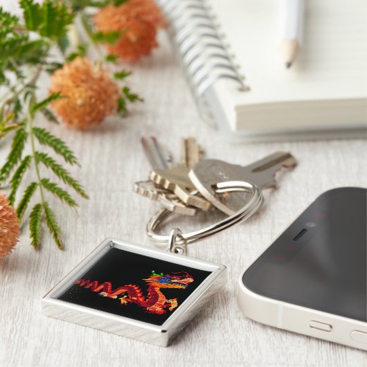 Porte-clés Dragon de défilé chinois (Côté)