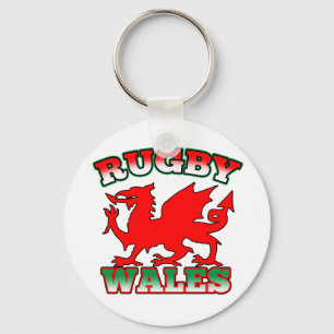 Porte-clés Dragon de drapeau du Pays de Galles de rugby