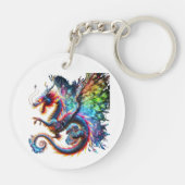 Porte-clés Dragon de feu coloré (Dos)