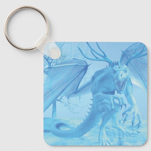 Porte-clés Dragon de glace avec bois (Recto)