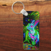 Porte-clés Dragon de lapin psychédélique à Neon Imaginaire (Recto)