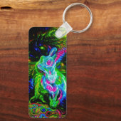 Porte-clés Dragon de lapin psychédélique à Neon Imaginaire (Verso)