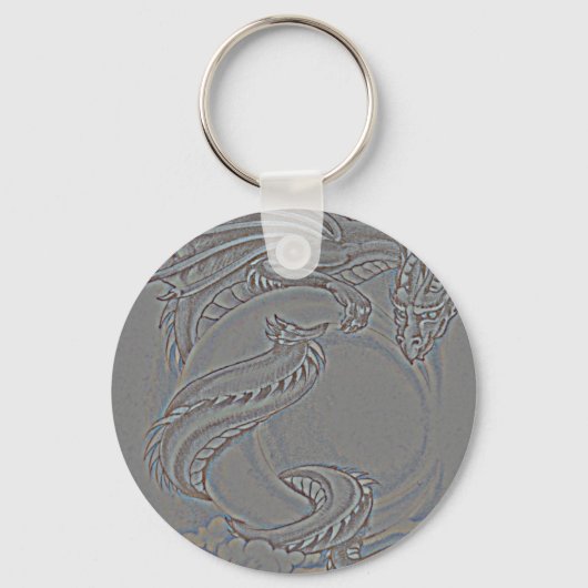 Porte-clés Dragon de lune d'argent (Recto)
