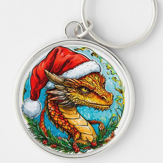 Porte-clés dragon de Noël (Devant)