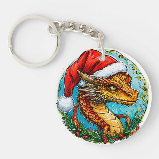 Porte-clés dragon de Noël (Devant)