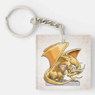 Porte-clés Dragon de pierre de naissance de novembre : Topaz