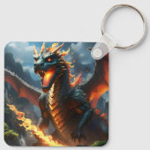 Porte-clés Dragon de respiration par le feu effrayant, (Dos)