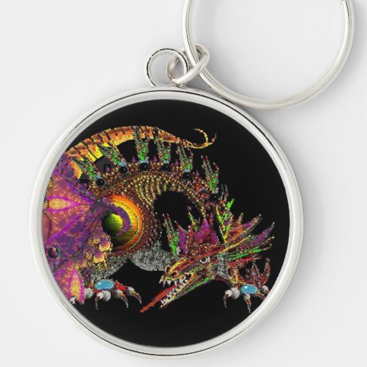 Porte-clés Dragon d'or Imaginaire DRAGO en noir (Devant)