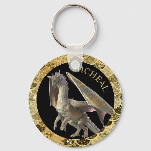 Porte-clés Dragon d'or personnalisé (Recto)